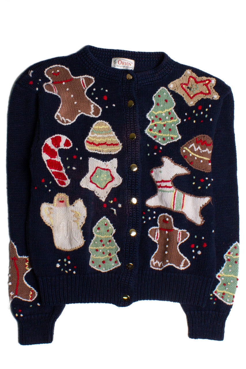 Gingerbread Cookies Ugly Christmas Cardigan 60139