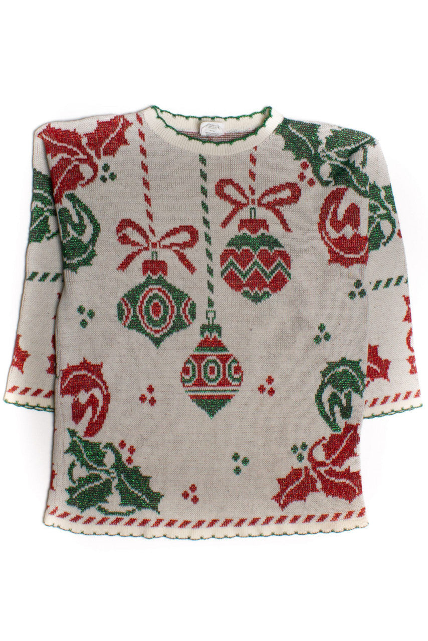 White Ornaments Ugly Christmas Pullover 60143