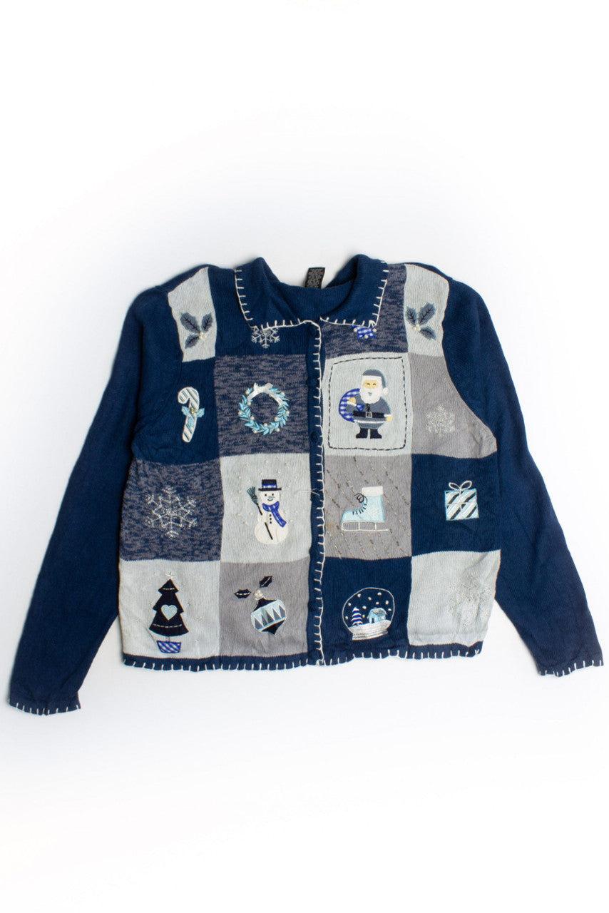 Blue Ugly Christmas Cardigan 60343