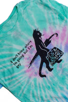 Blue Gay Cat Tie Dye Screen Print T-Shirt 3
