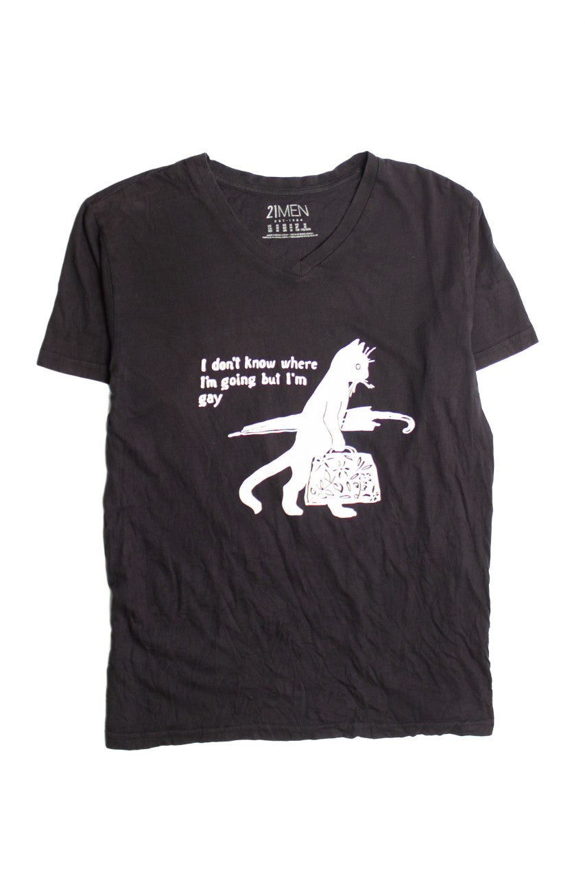Black Gay Cat Screen Print T-Shirt 8