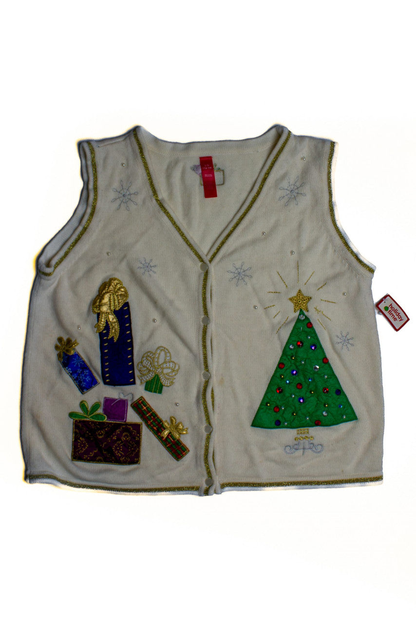 Brand New White Ugly Christmas Vest 60462