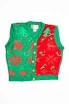 Red & Green Patterned Ugly Christmas Vest 60673