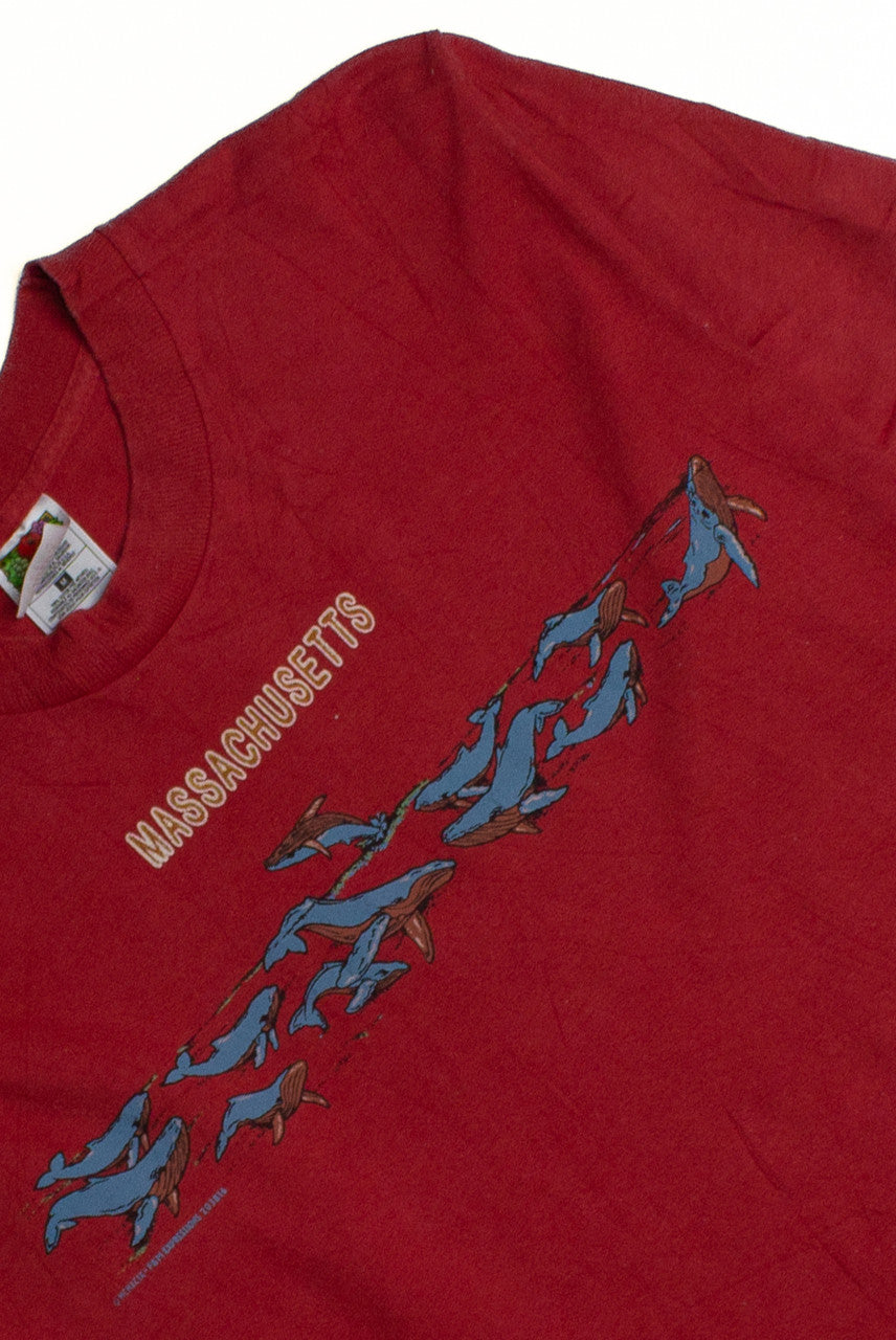 Vintage Massachusetts Whale Graphic T-Shirt (1990s)