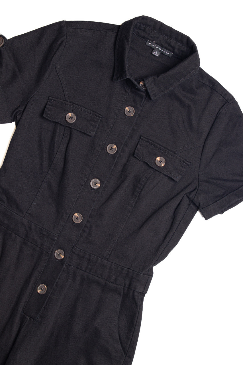 Black Twill Jumpsuit