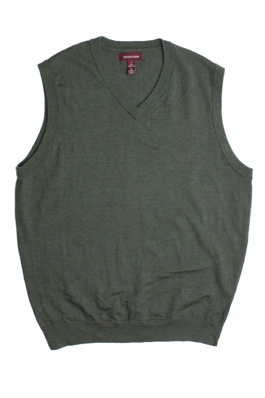 Vintage Olive Green Sweater Vest 1