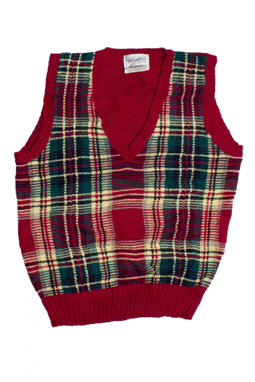 Vintage Nordstrom Plaid Sweater Vest (1970s)
