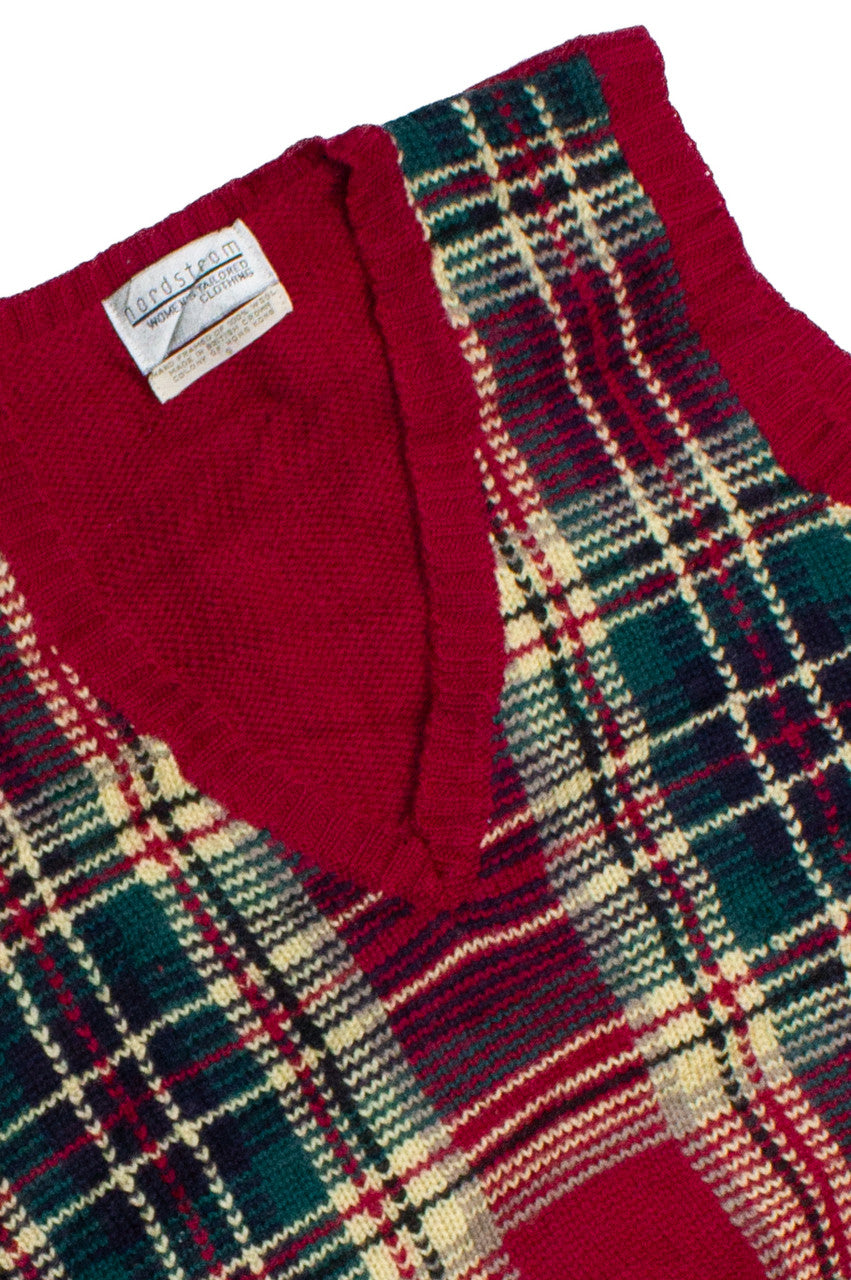 Vintage Nordstrom Plaid Sweater Vest (1970s)