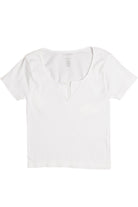 White Short Sleeve Seamless Notched Tee