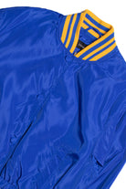 Surf The Web Blue Silk Varsity Jacket