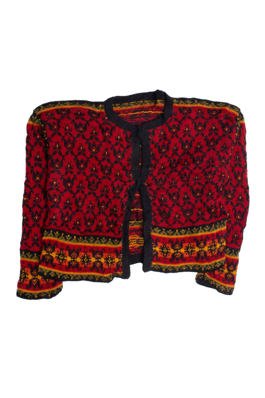 Vintage Cropped Pattern 80s Sweater