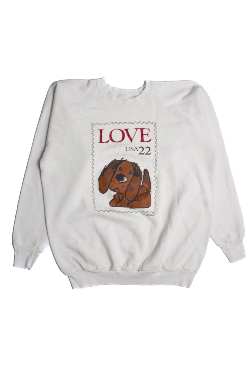 Vintage Puppy Stamp Sweatshirt (1980s)