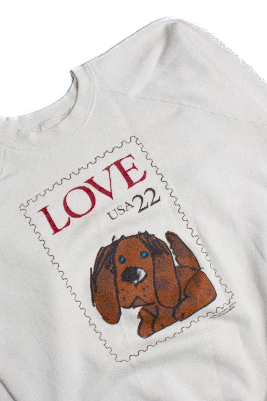 Vintage Puppy Stamp Sweatshirt (1980s)