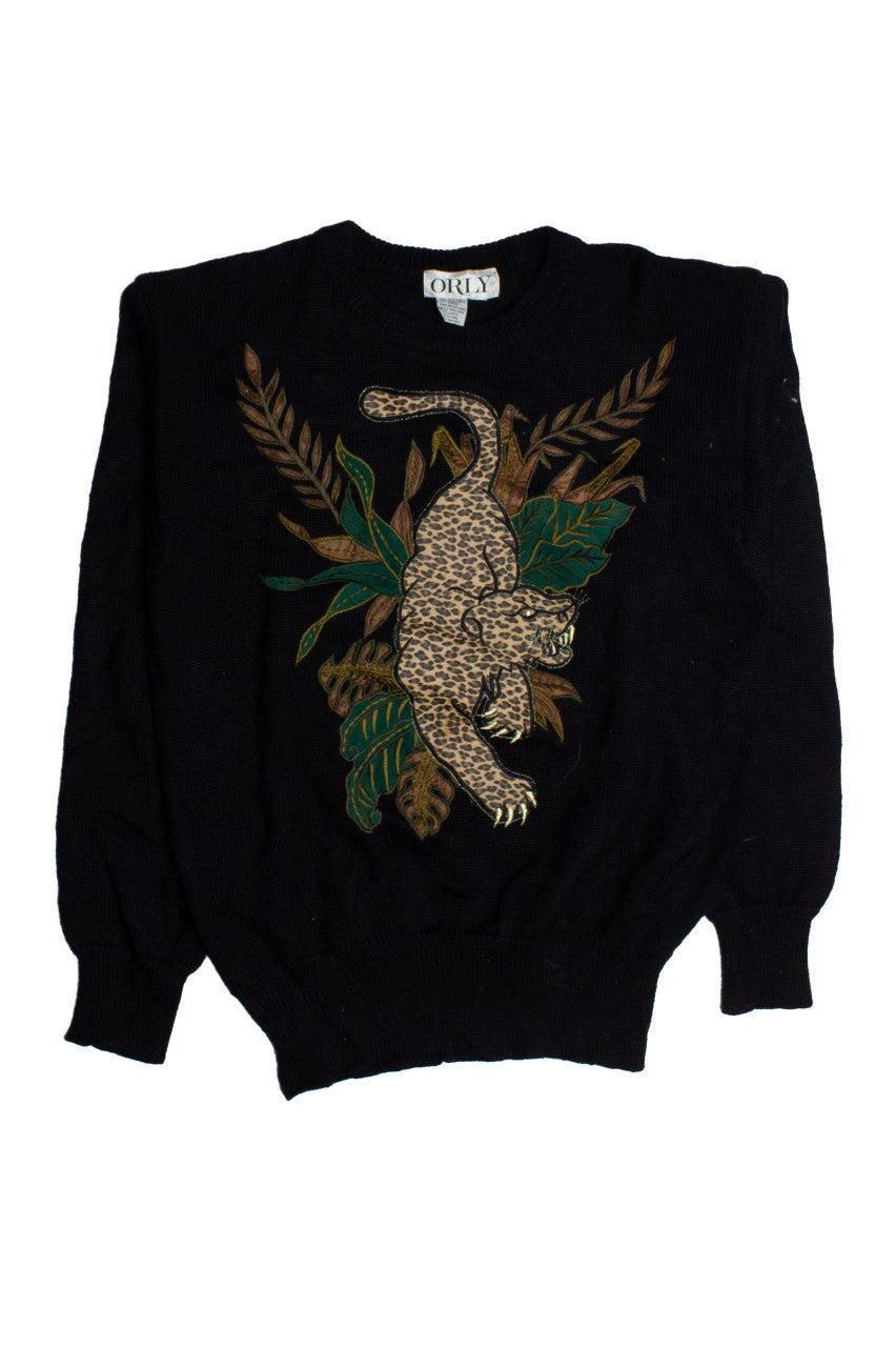 Vintage Leopard Fair Isle Sweater (1990s)