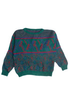 Vintage Green Fair Isle Sweater (1990s)