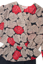 Vintage Diamond's Run Rose Pattern Dress (1980s)