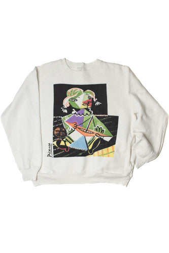 Vintage Picasso Art Print Sweatshirt With Pockets