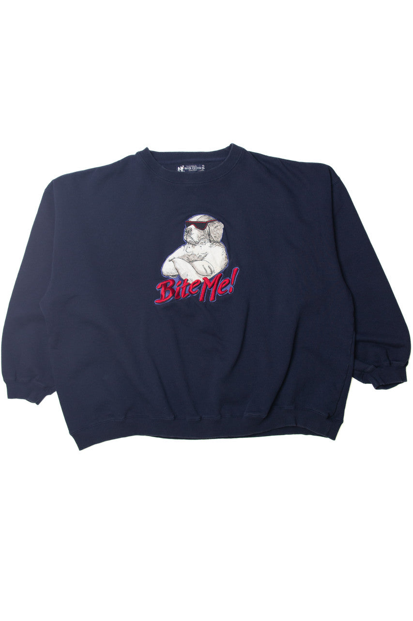 Big Dogs "Bite Me!" Dog in Sunglasses Sweatshirt 