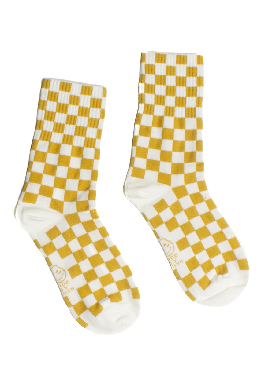 Brown & White Checker Sock