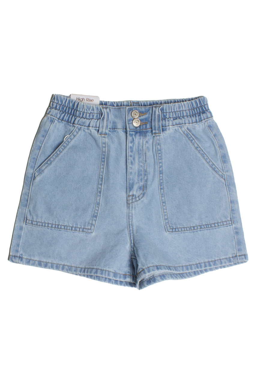 Light Wash Utility Shorts