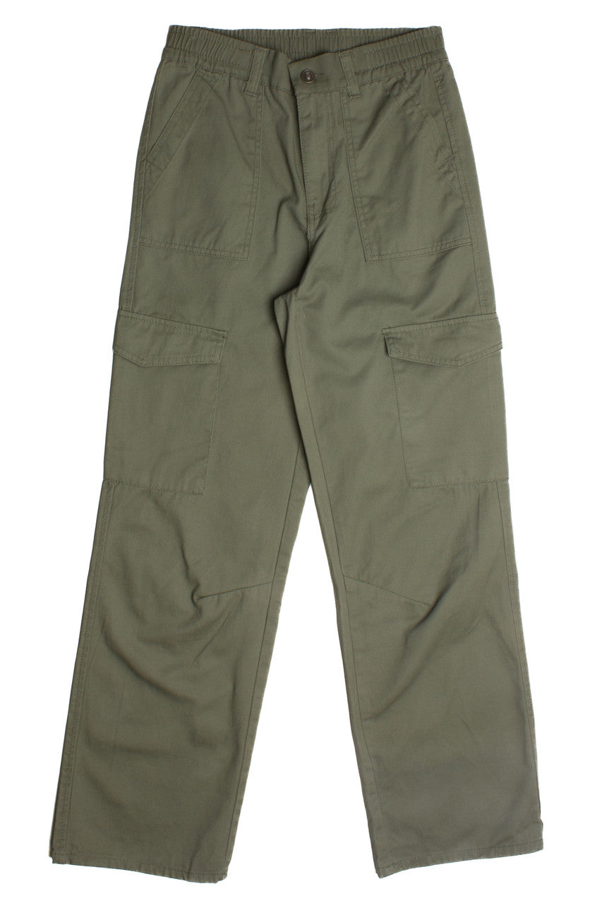 Olive Cargo Twill Pants
