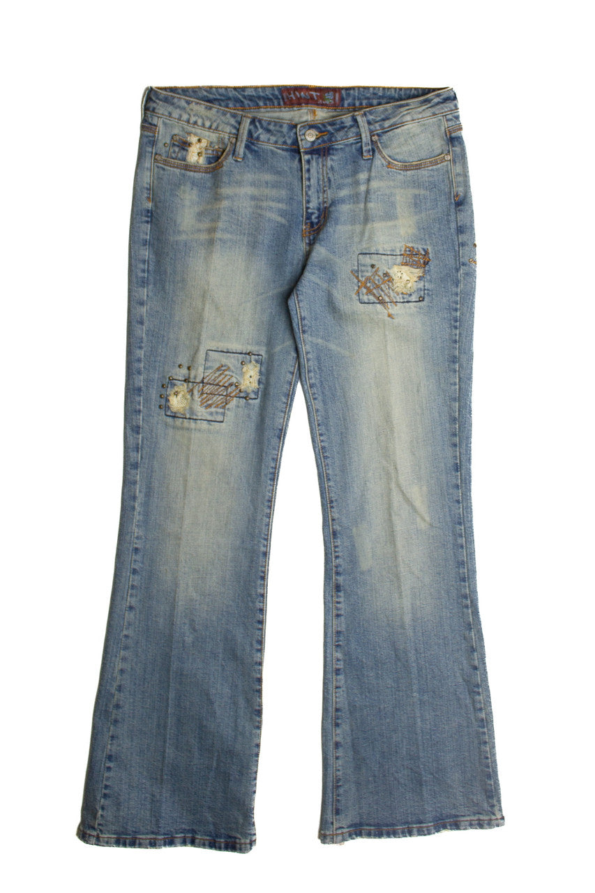 Y2k Distressed Patchwork Hint Denim Jeans 979