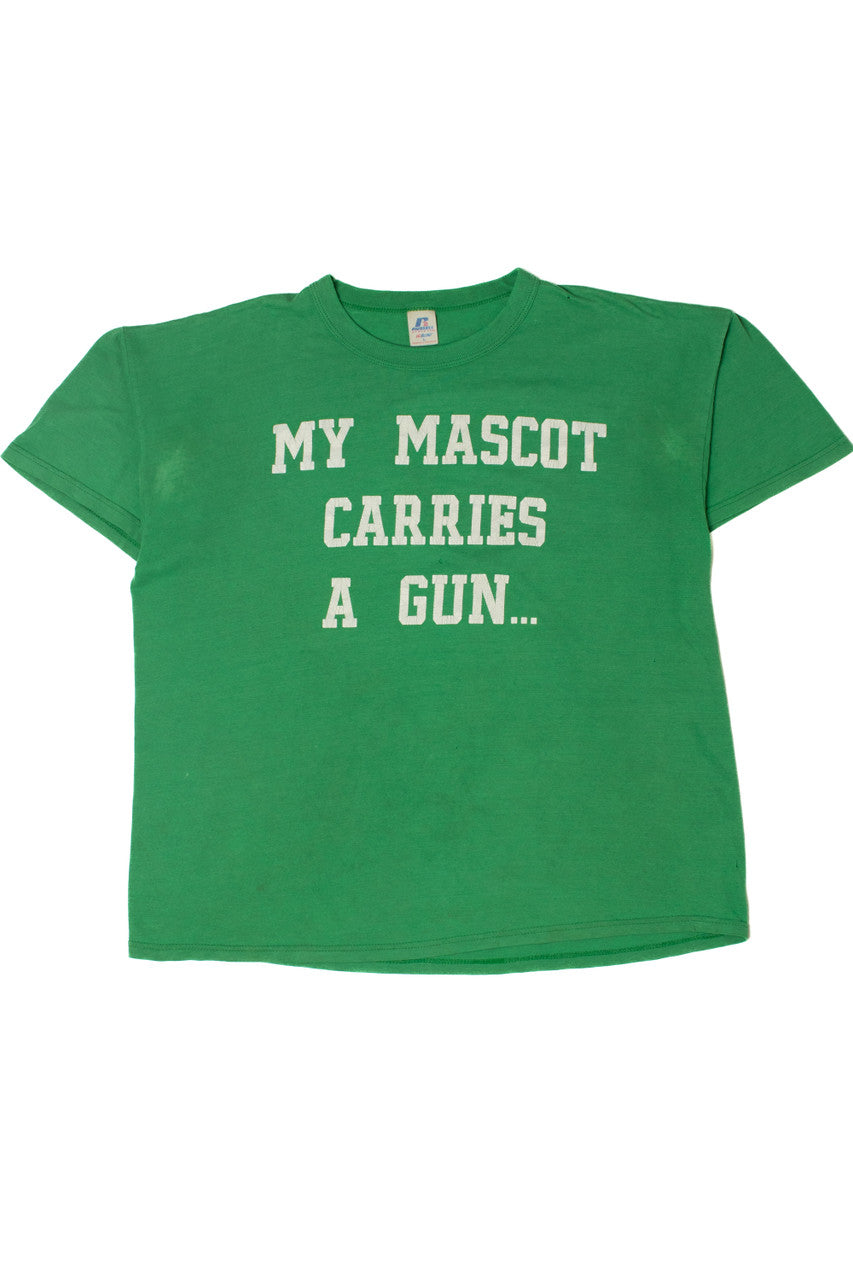 Vintage "My Mascot" Phrase Distressed T-Shirt