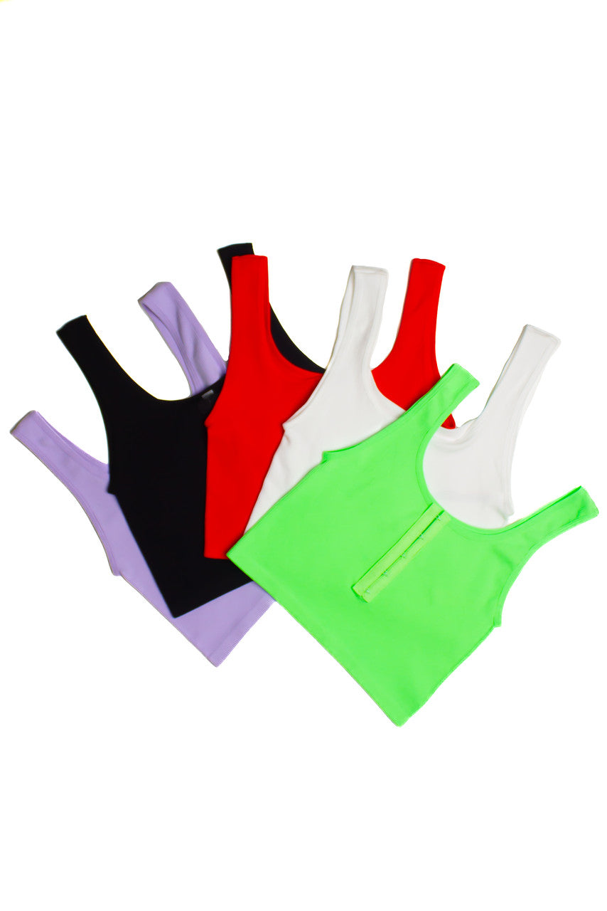 Neon Green Hook Closure Tank