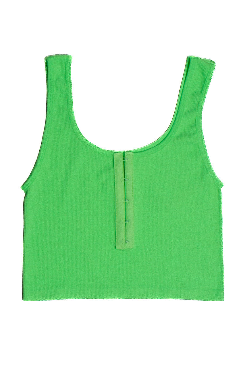Neon Green Hook Closure Tank