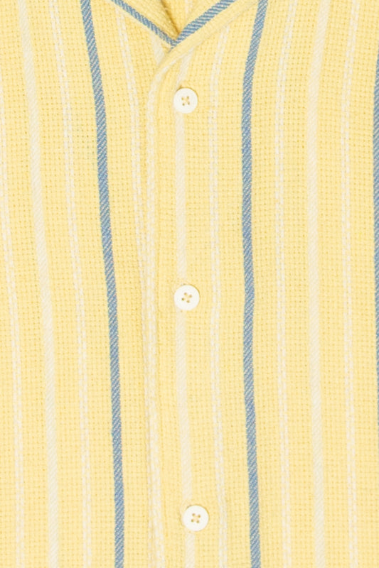Yellow Striped Woven Button-Up Shirt
