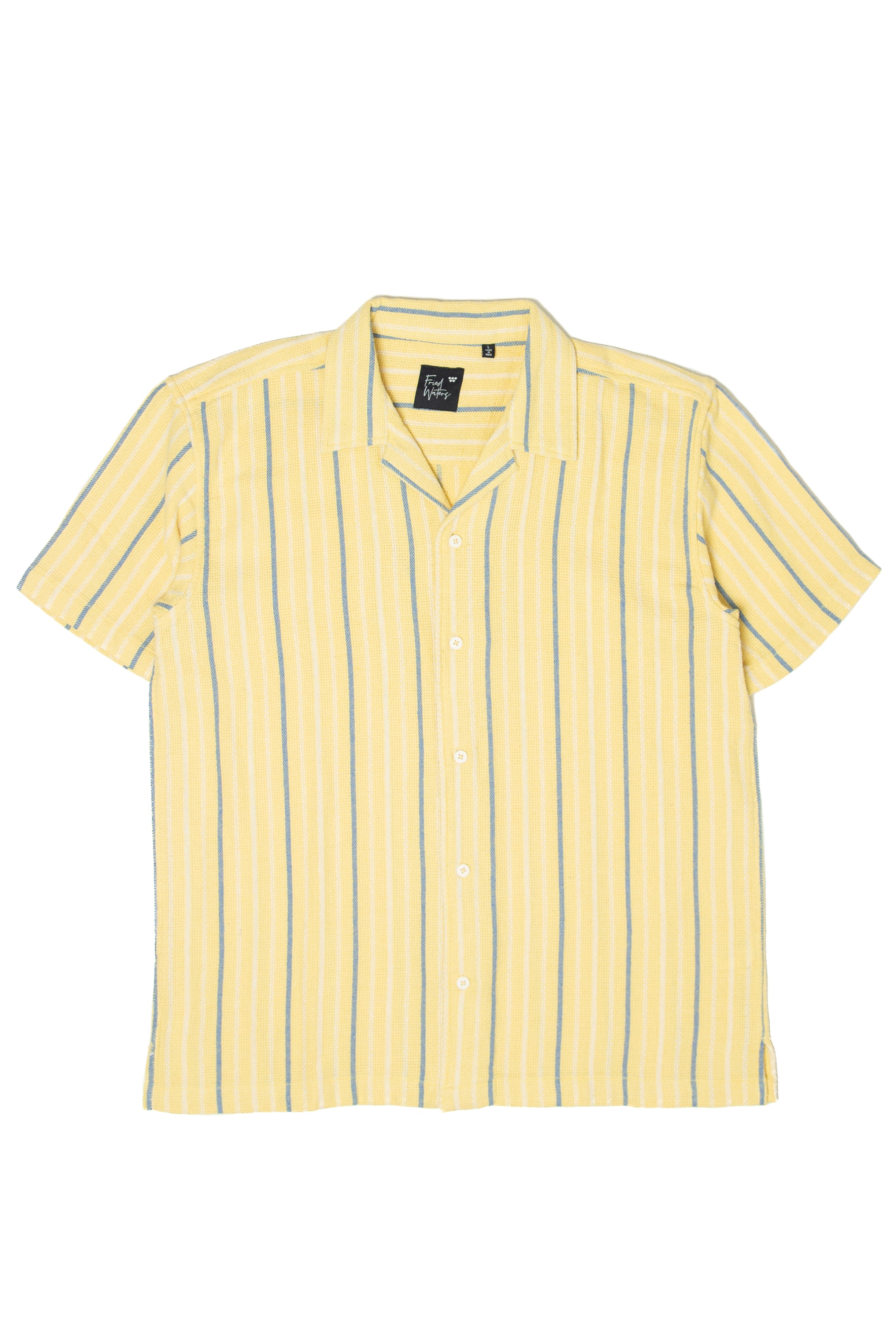 Yellow Striped Woven Button-Up Shirt