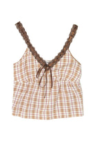 Plaid Lace Trim Cami Top