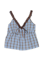 Plaid Lace Trim Cami Top