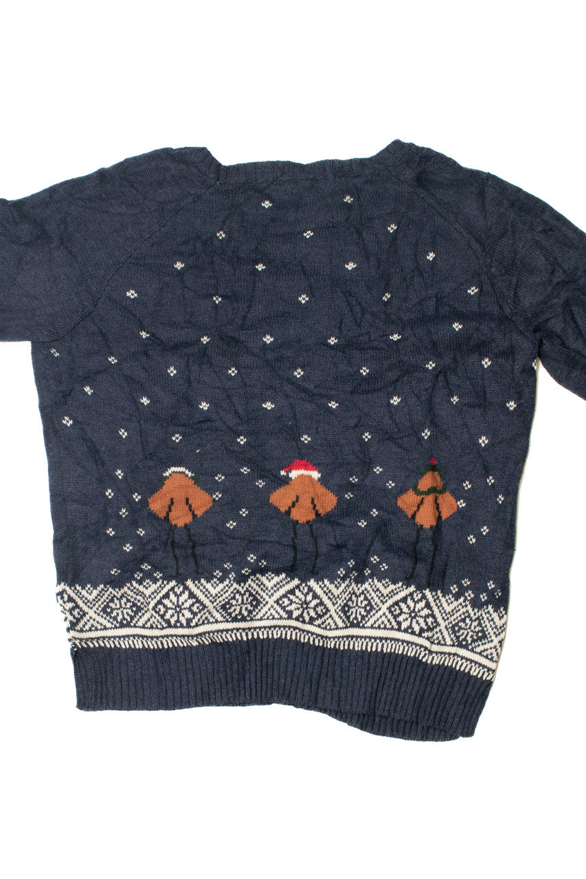 Navy Festive Birds Ugly Christmas Pullover 61699