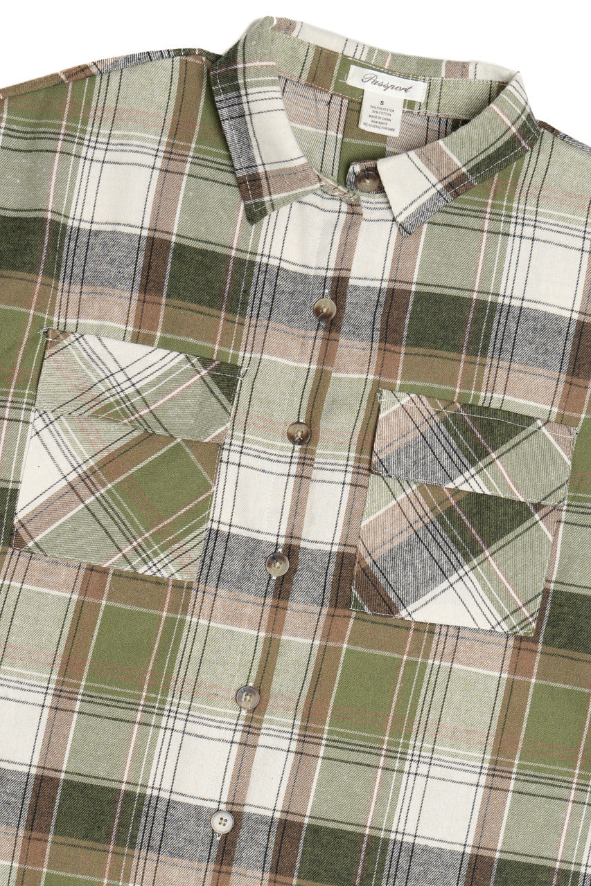 Oversized Double Pocket Flannel Shirt
