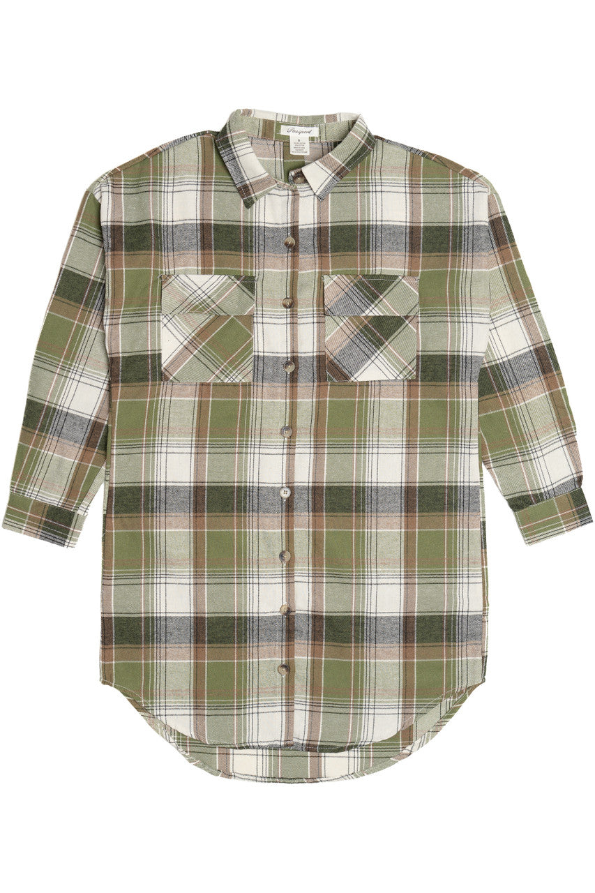 Oversized Double Pocket Flannel Shirt