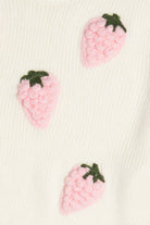3D Strawberry Applique Sweater