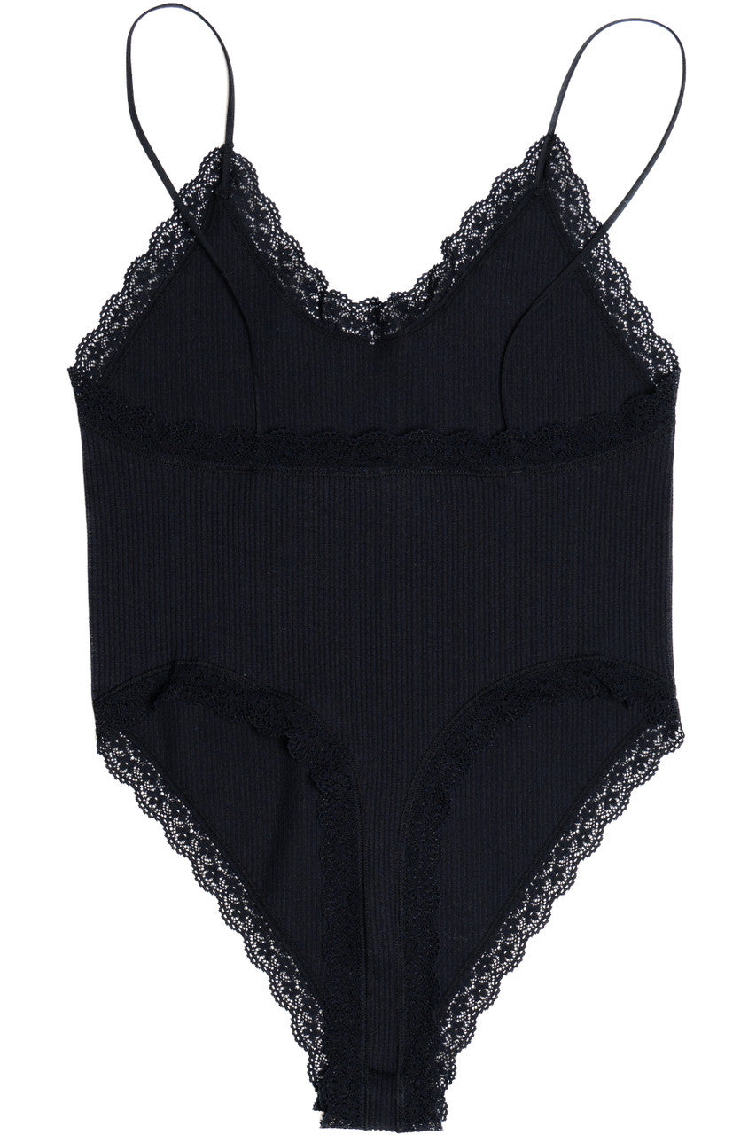 Lace Trim Bow Cami Bodysuit