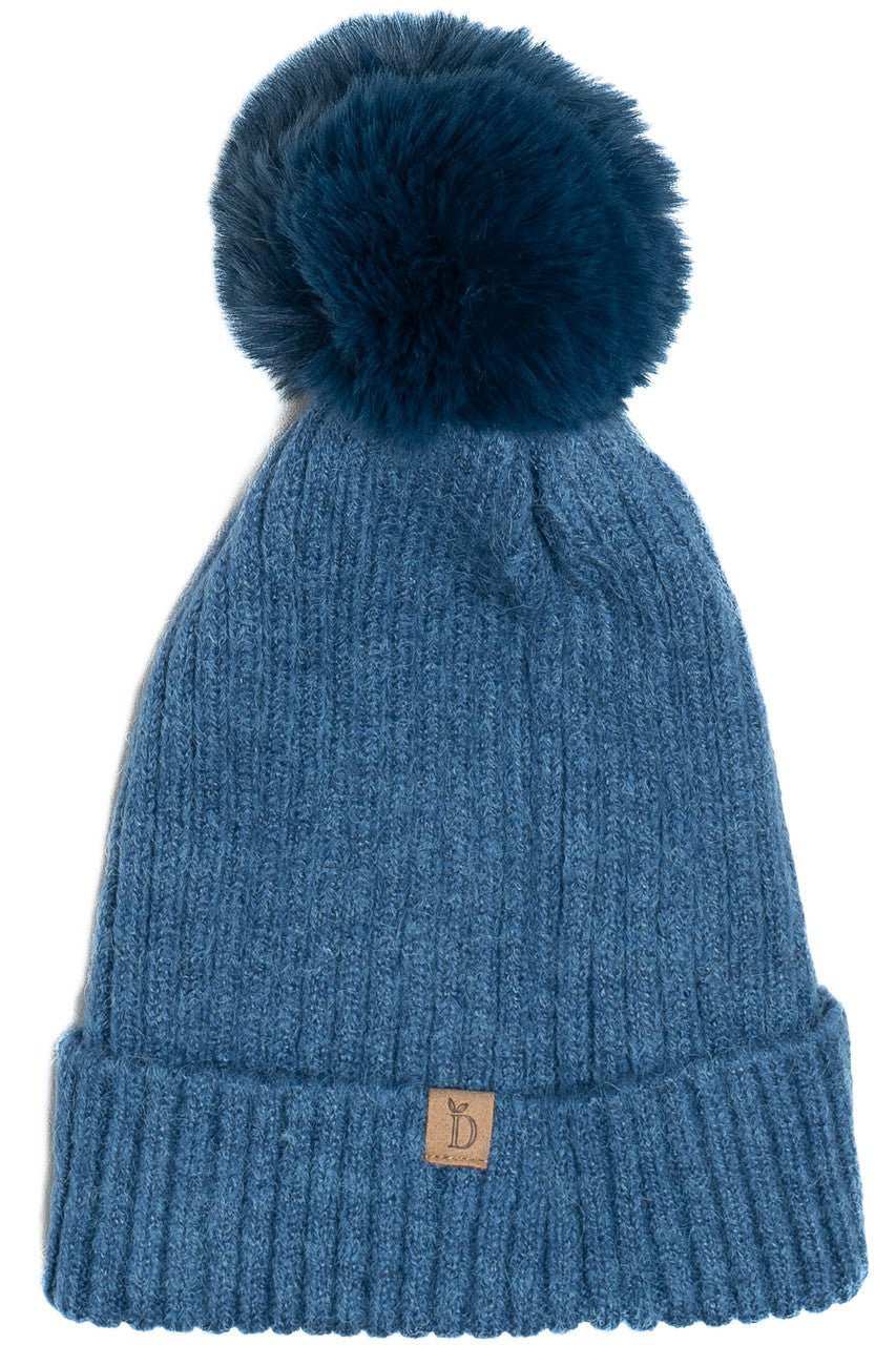 Ribbed Knit Pom Beanie