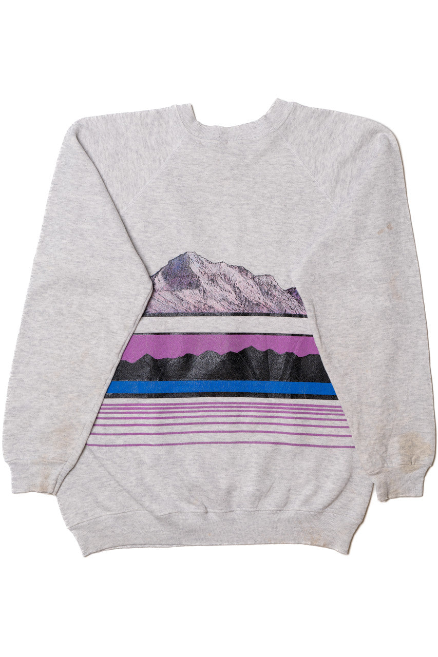 Vintage "Ski The Summit" Colorado Wraparound Print Raglan Sweatshirt