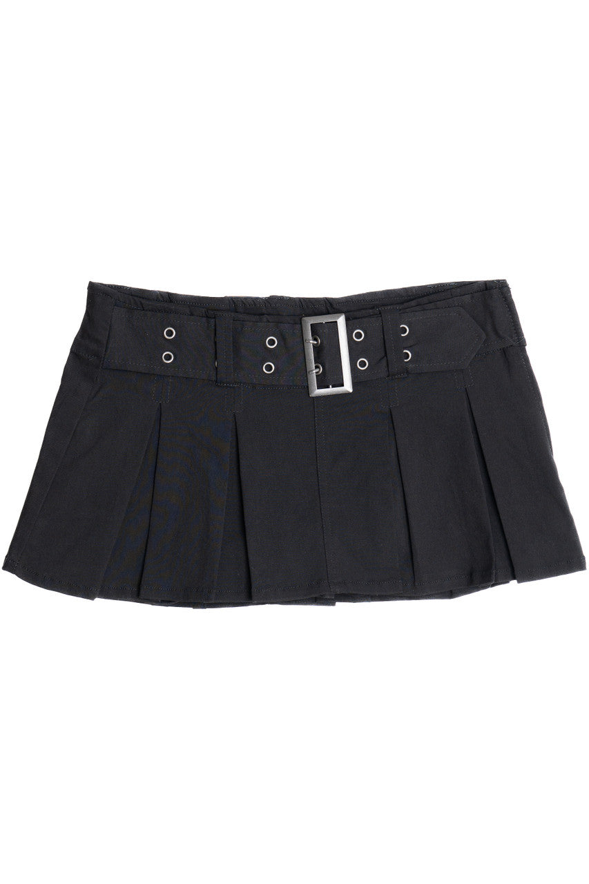 Pleated Belted Mini Skort