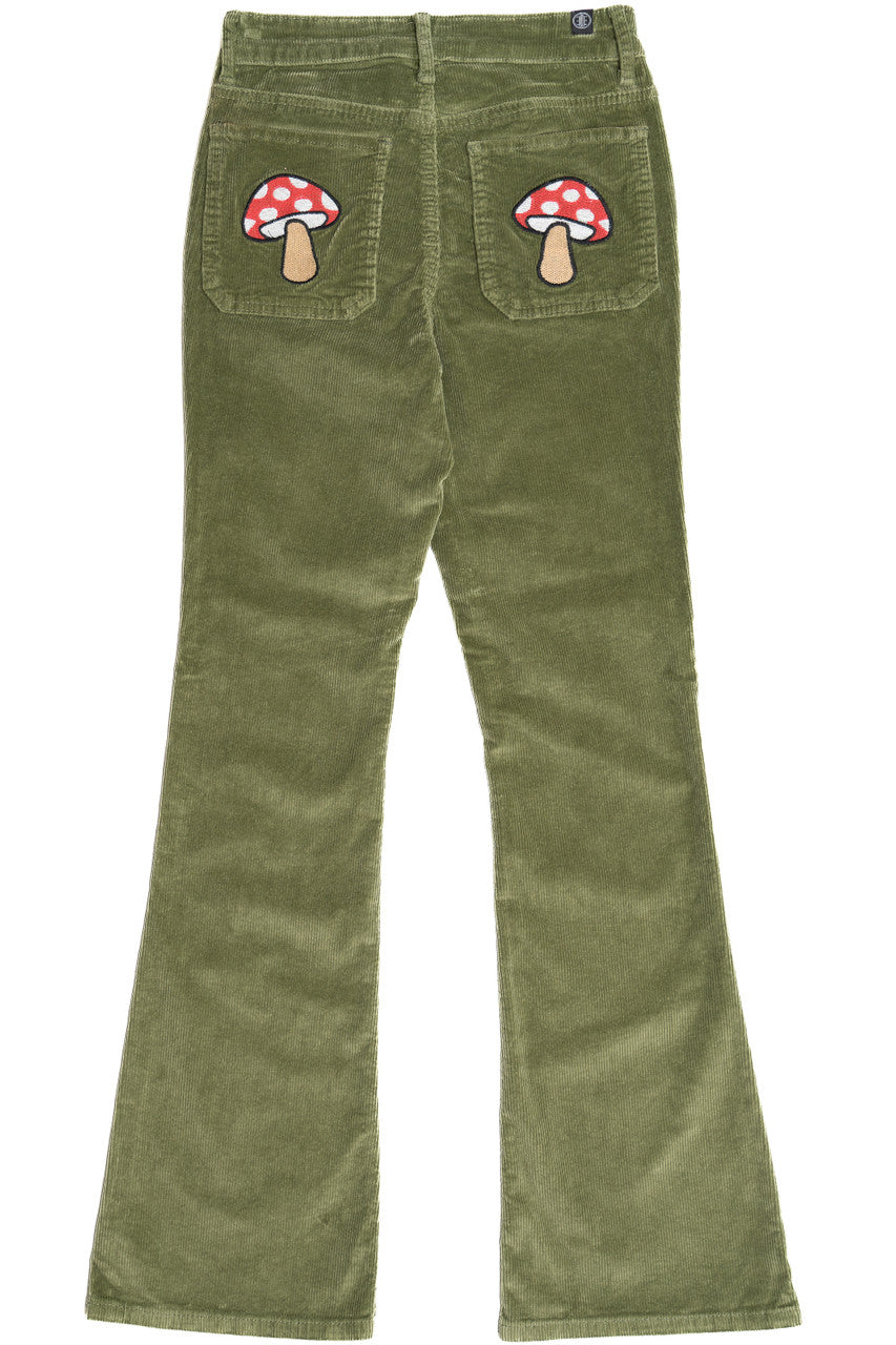 Pocket Applique Corduroy Flares