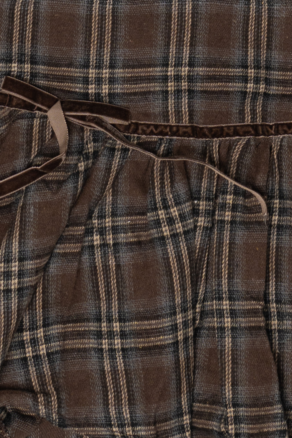 Velvet Bow Plaid Mini Skort