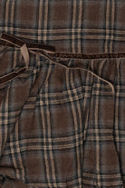 Velvet Bow Plaid Mini Skort
