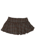 Velvet Bow Plaid Mini Skort
