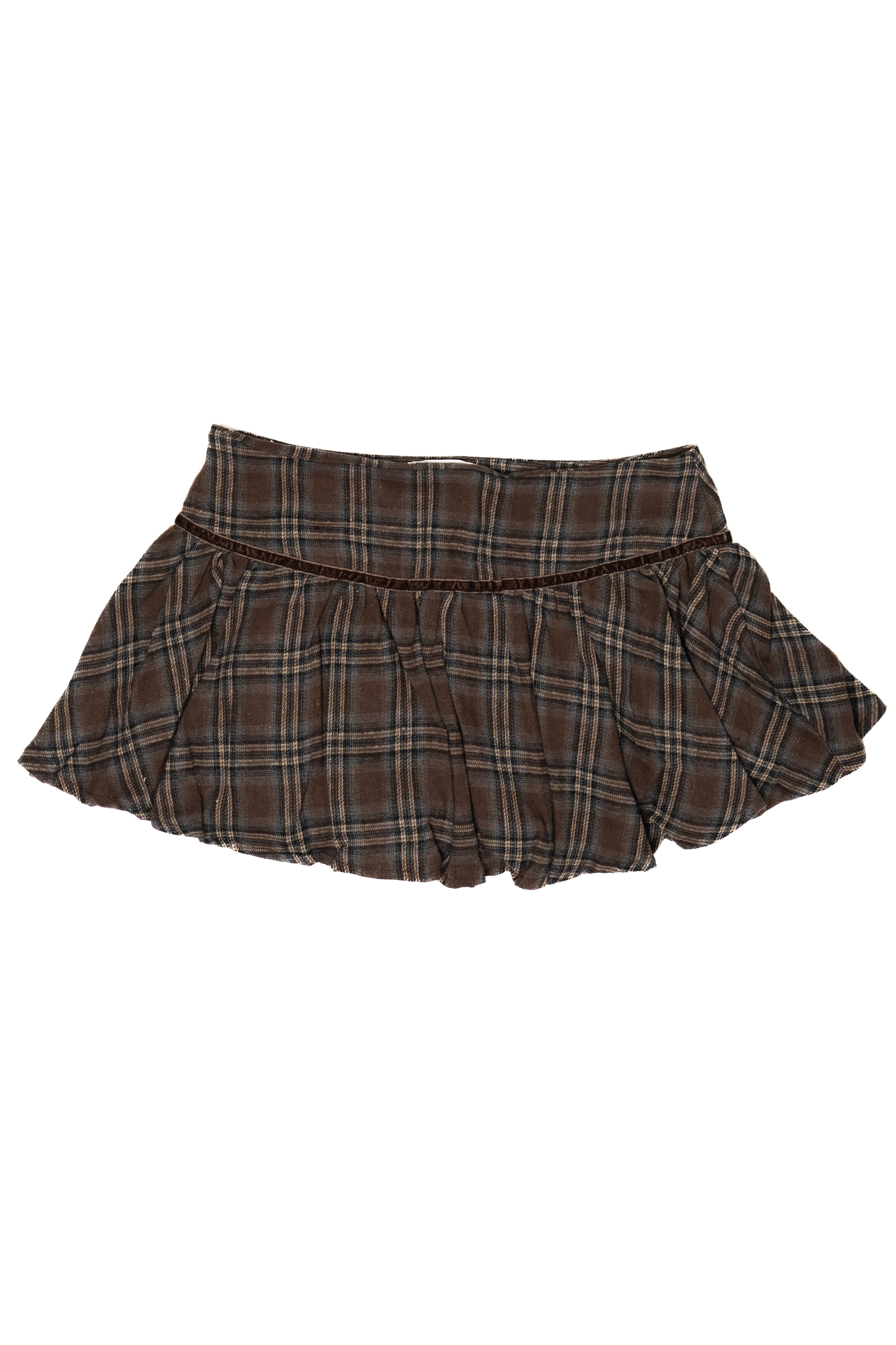 Velvet Bow Plaid Mini Skort