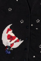 Vintage Susan Bristol Santa On the Moon Ugly Christmas Vest (1990s)