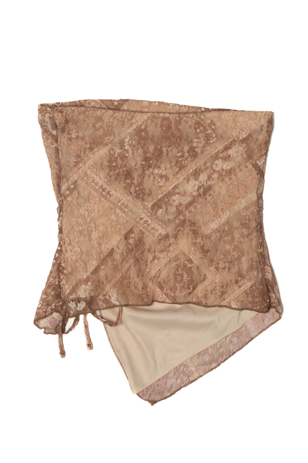 Side Ruche Lace Tube Top