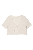 Tie Front Pointelle Crochet Top