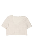 Tie Front Pointelle Crochet Top